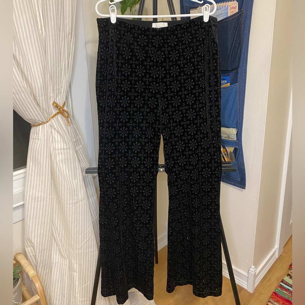 Anthropologie Flare Velvet Pants